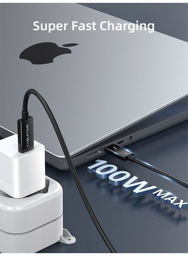 كابل تايم كابل ثندربولت 4، USB-C إلى USB-C، يدعم دقة 8K بمعدل 60 هرتز - Image 3
